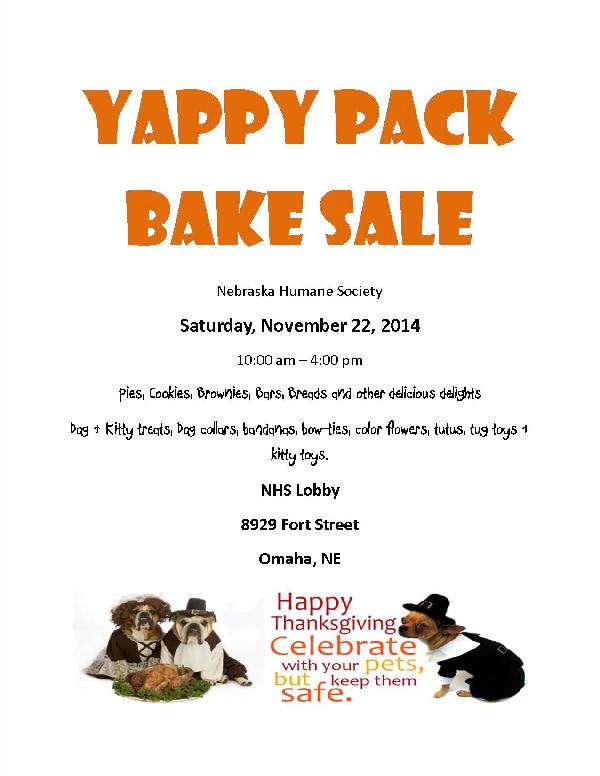 Yappy Pack Thanksgiving Bake Sale 2014
